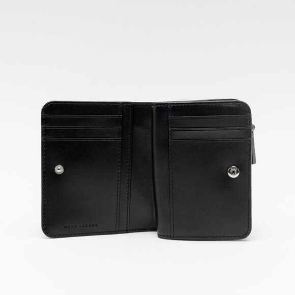 Marc Jacobs Smooth Black Leather Compact Wallet - Picture 3 of 6